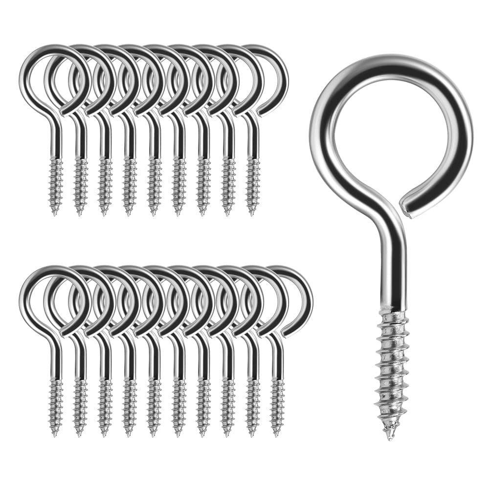 2.6′′ Screw Eyes Heavy Duty Screws Eye Bolts Stainless Steel Eye Hooks Self Tapping Eyelet Screw for Wood Indoor & Outdoor Use — view 1