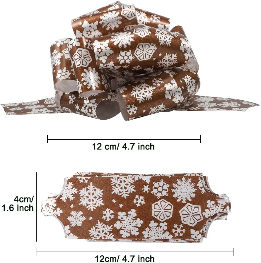 12 Pcs Christmas Gift Pull Bows 4.7′′ Wrap Ribbon Pull Bows, for Xmas Gifts, Present Baskets,Gift Wrapping, Christmas Tree, Present, Wine Bottles Present Decoration — view 2